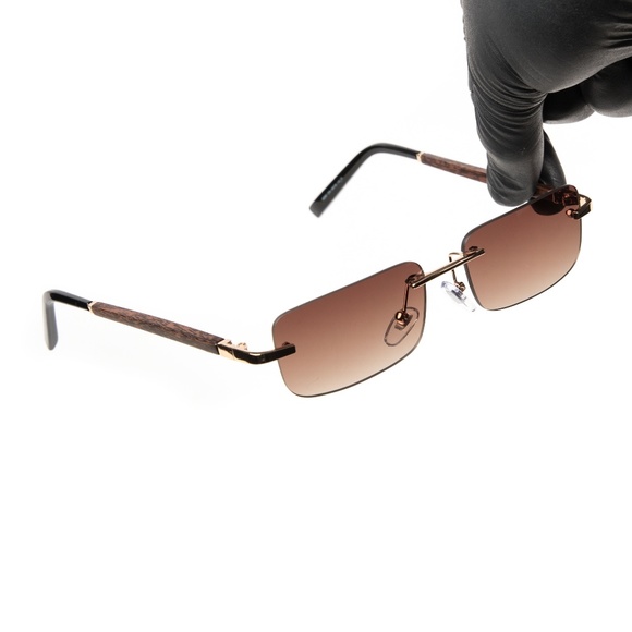 Mens Gold Brown Tint Hip Hop Fashion Sunglasses - Picture 2 of 5